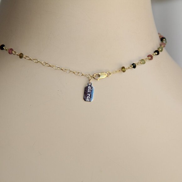 Ela Rae Labradorite and Tourmaline Gold Necklace - Picture 12 of 13